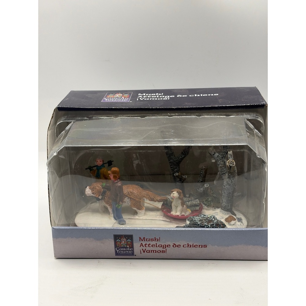 Carole Towne Mush Dog Sled Village Accessory 2009 Lemax 93761 New‎ in Box